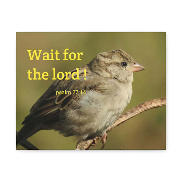 Scripture Sign Wait For The Lord Psalm 27:14 Bible Verse Canvas Christian Wall